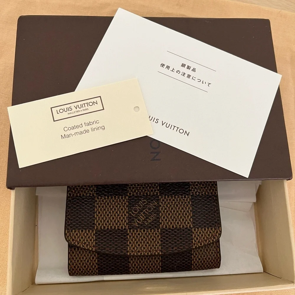 Louis Vuitton Ebene Cufflink Earring Holder Dust bag Box Vintage Unisex